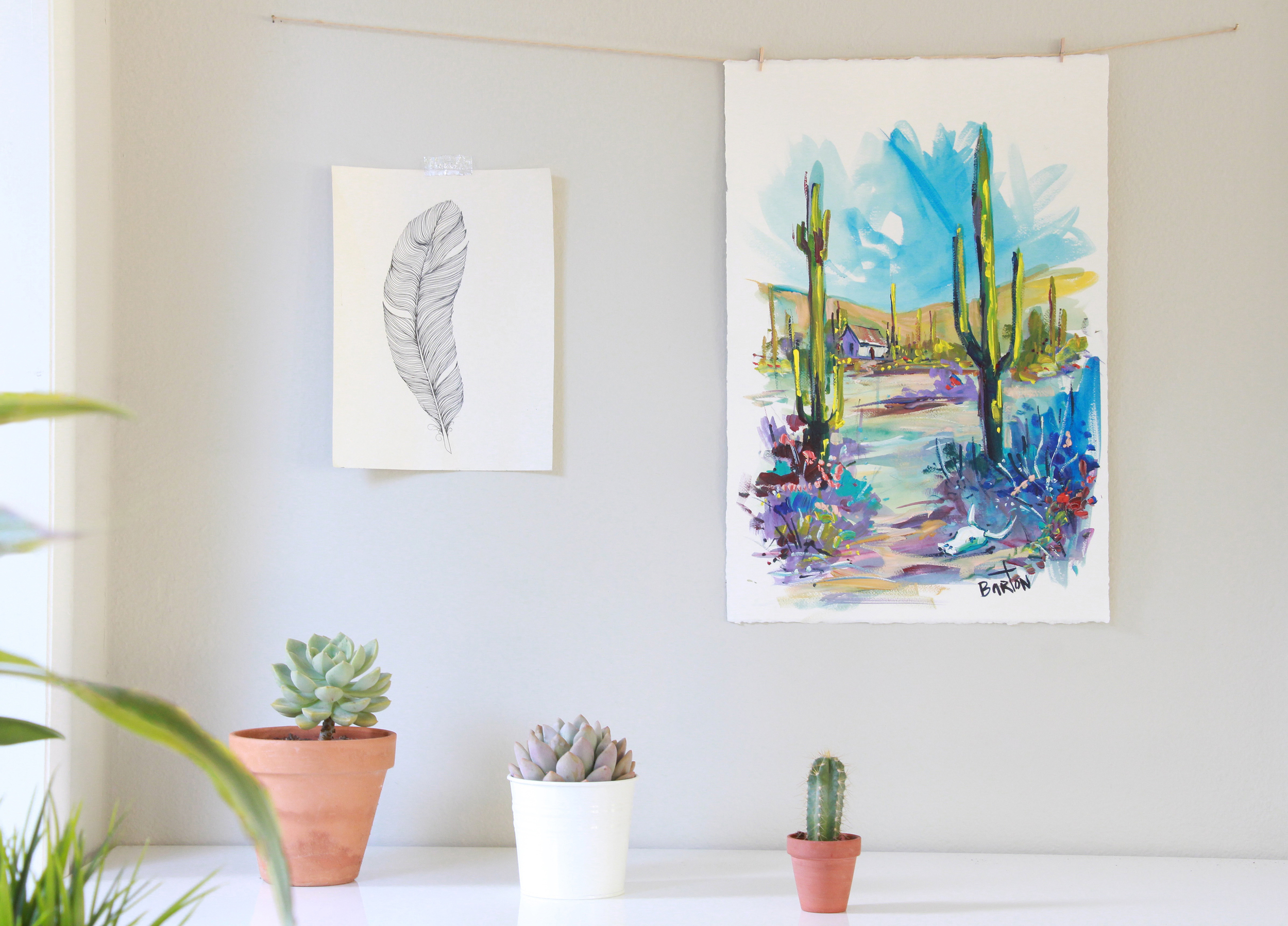 Watercolor and oil painting "Needles" by Steve Barton via Needles + Leaves blog.